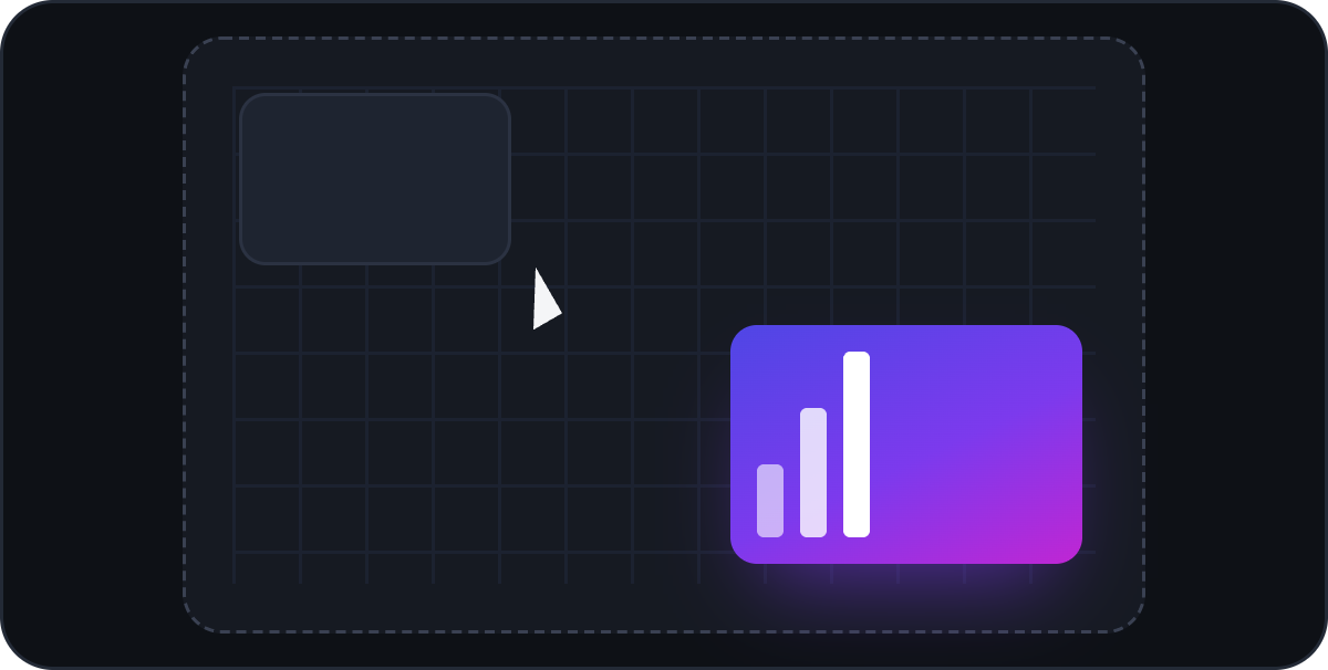 Visual dashboard builder interface