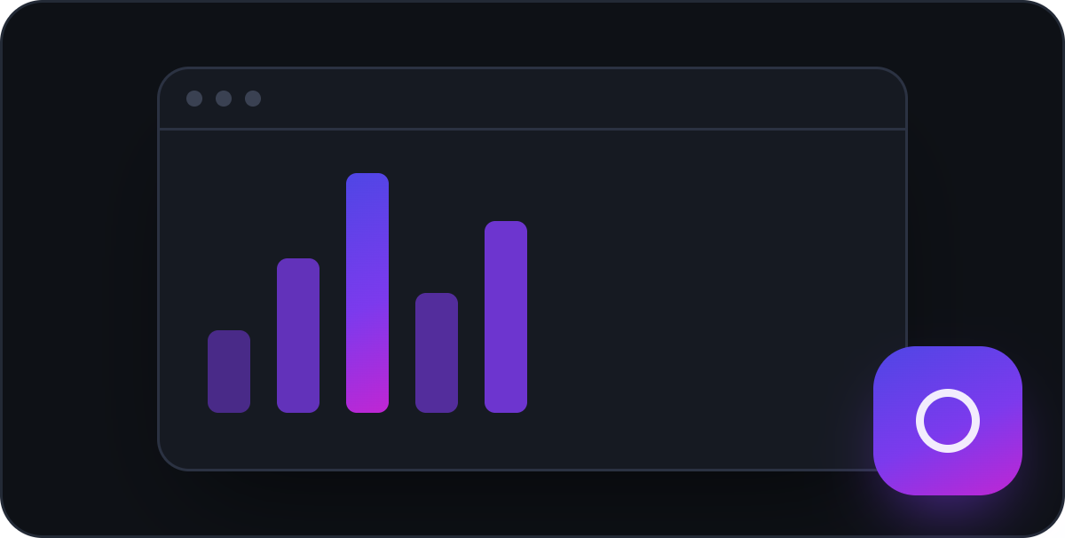 Analytics dashboard on screen